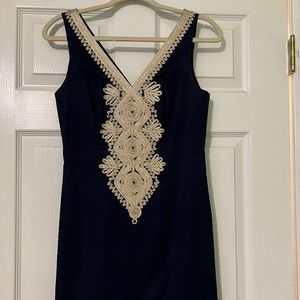 Navy and Gold Lilly Pulitzer shift dress